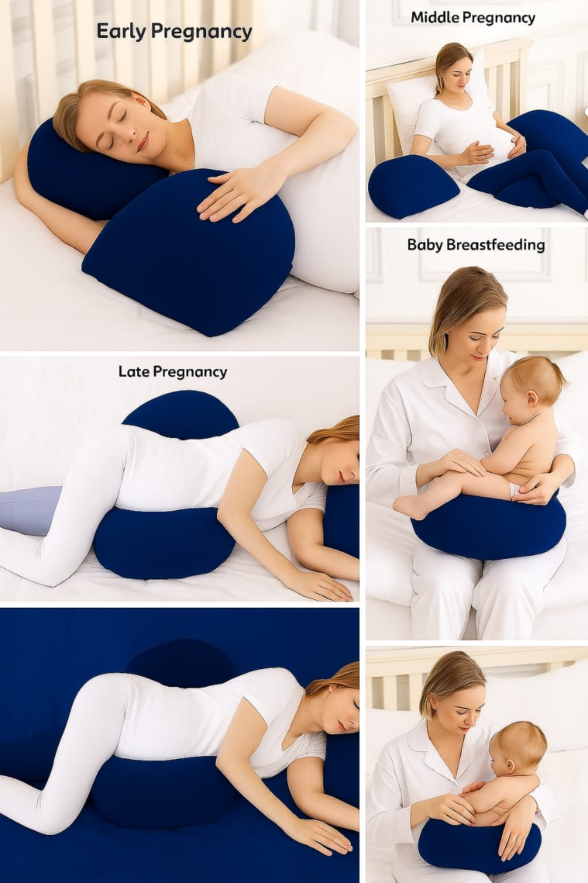 đ VRINDAKUL⢠3-Piece Maternity Pillow Set â Premium Blue Edition