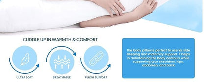 Vrindakul Long Hug Pillow – Ultra Soft Full-Length Body Pillow for Deep Sleep, Comfort & Support