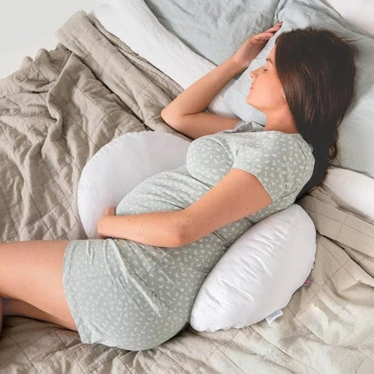 Vrindakul White Pregnancy Pillow – Full Body H Shaped Maternity Support for Peaceful Sleep & Pain Relief