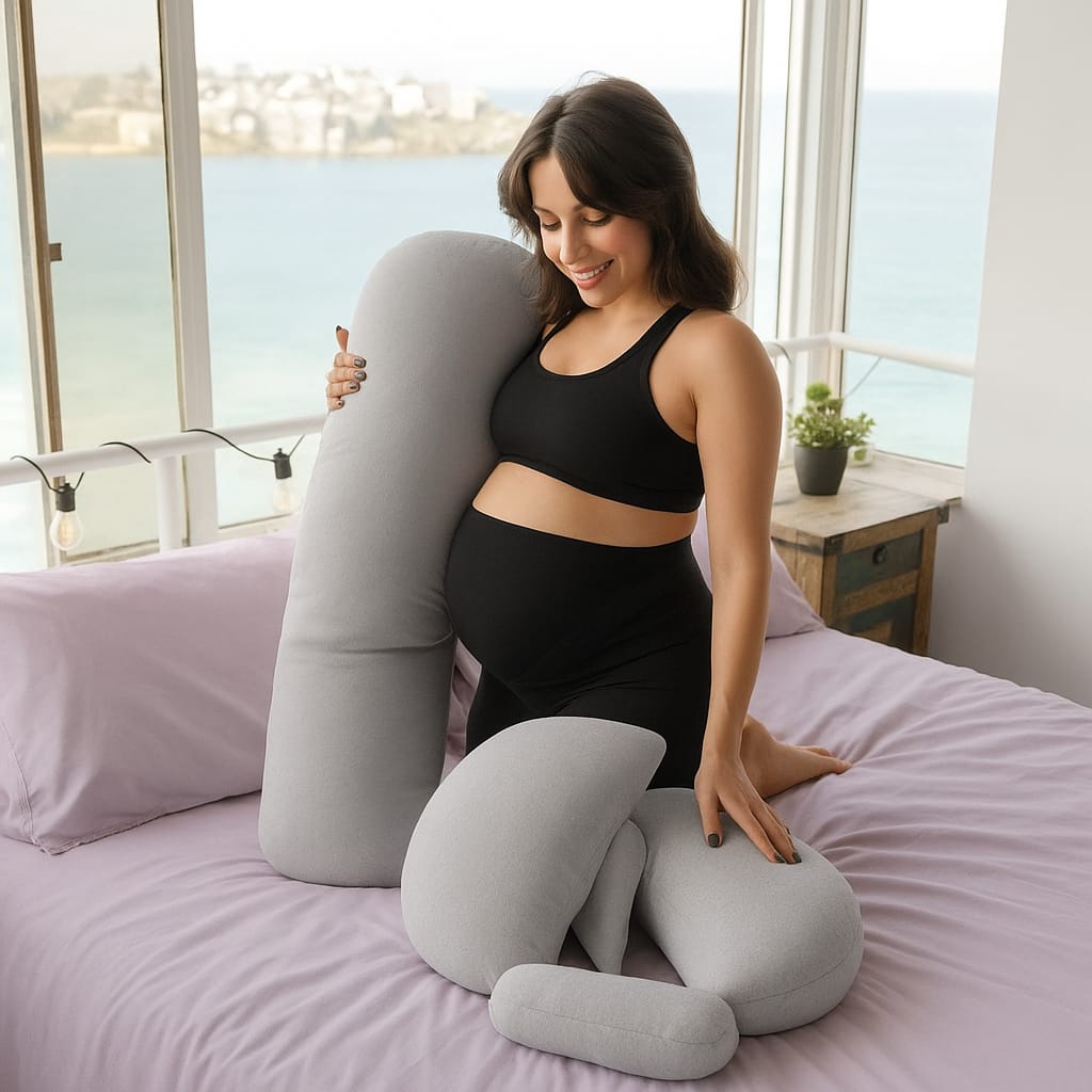 Vrindakul Grey H-Shape Maternity Pillow – Full Body Support for Moms-to-Be