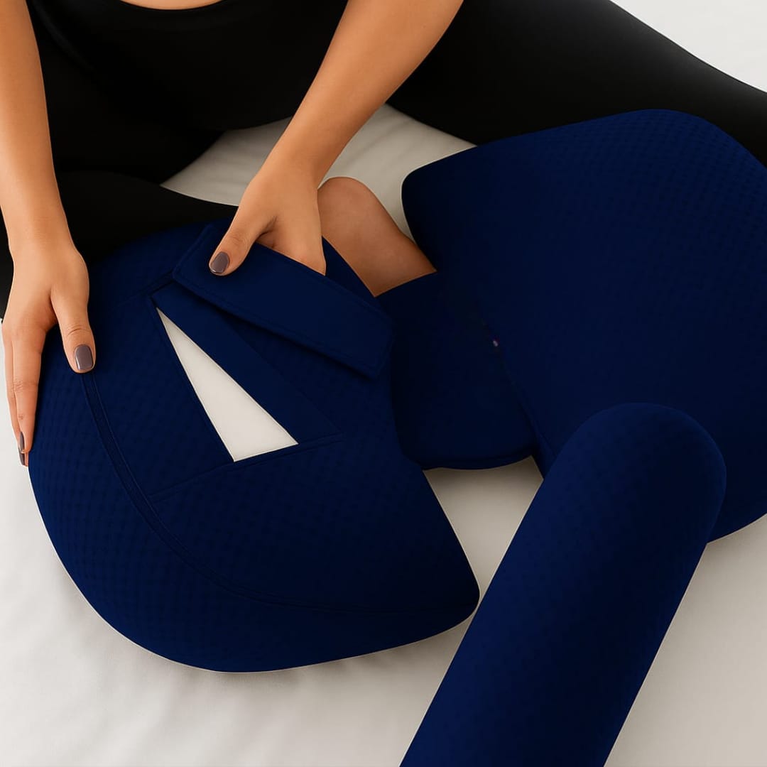 💙 VRINDAKUL™ 3-Piece Maternity Pillow Set – Premium Blue Edition