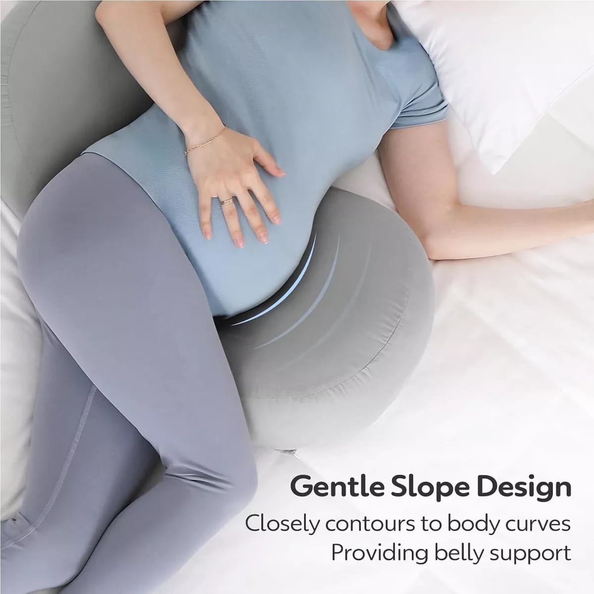 Vrindakul Grey H-Shape Maternity Pillow – Full Body Support for Moms-to-Be
