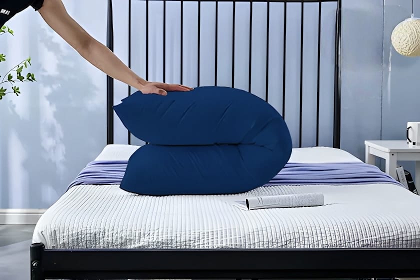 VRINDAKUL™ Long Hug Pillow – Soothing Blue | 4 Feet Comfort Companion