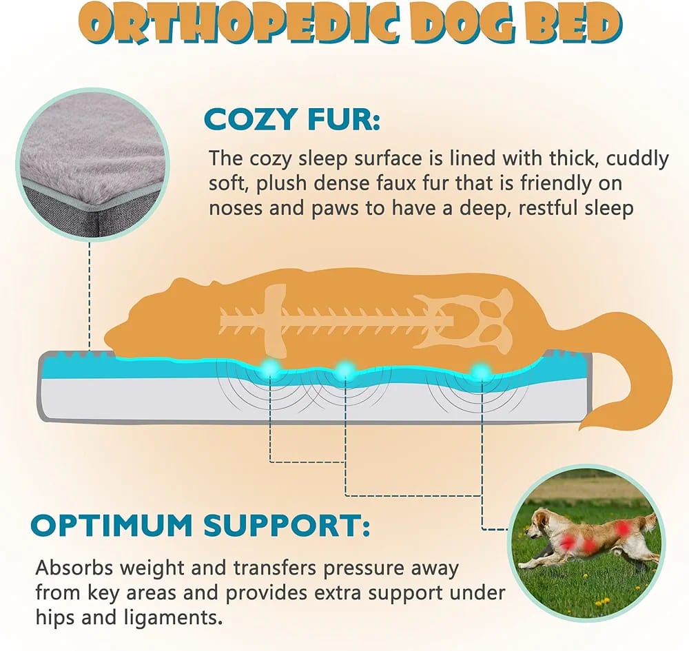 Vrindakul XXL Size Dog Bed – Ultra Soft, Orthopedic Comfort for Large & Extra-Large Breeds